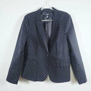 Liz Claiborne Career Womens Blazer XL Black Polka Dot Jacket Lined Workwear